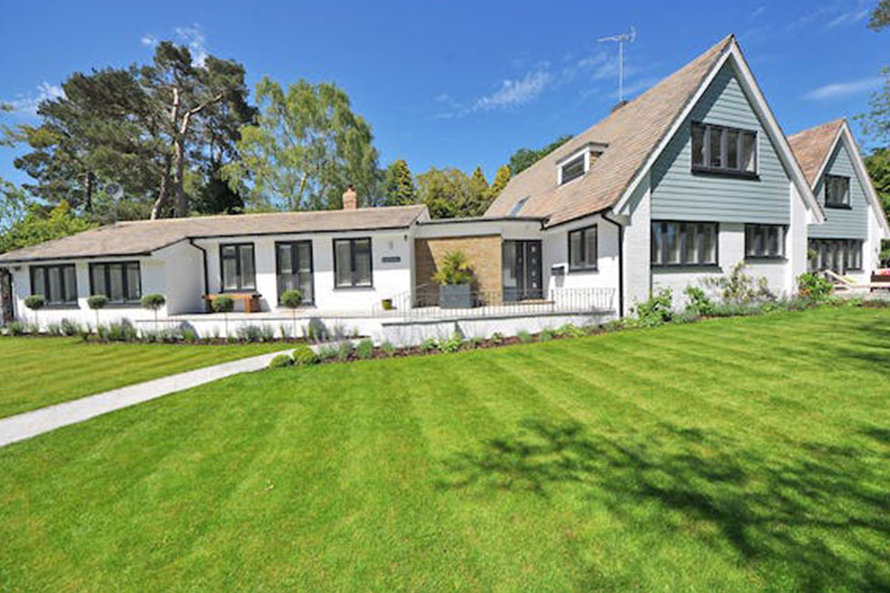 wide angle view of the house